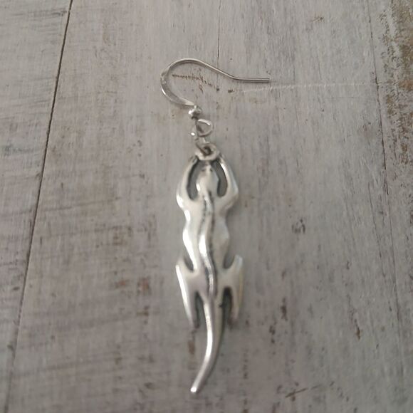 Vintage 80's Earrings Laurel Burch Matte Dangle French Ear Wires Up Cycled - Picture 8 of 11